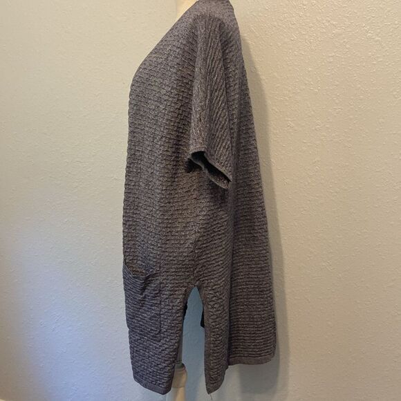 Lane Bryant Blue Ribbed Short Sleeve Open Front Cardigan Size 14/16 NEW - Picture 4 of 10